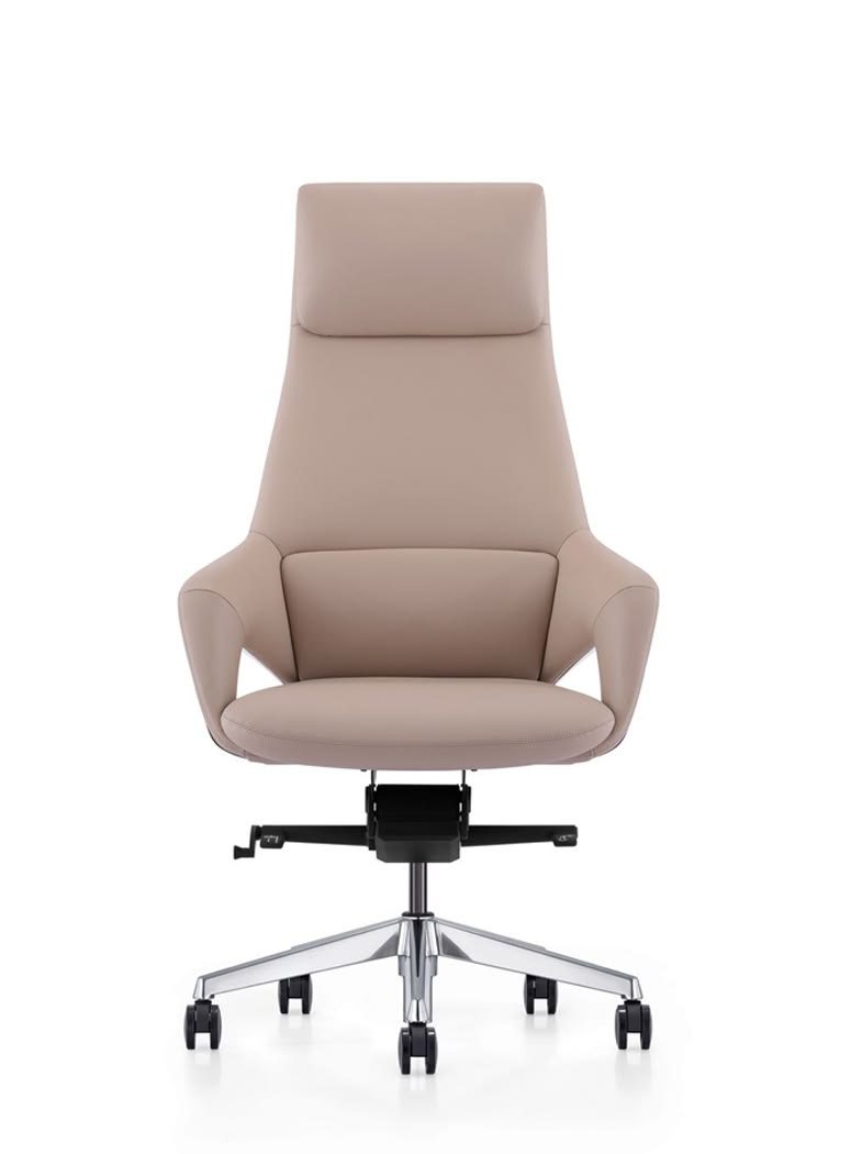 Fauteuil de direction en cuir, dossier haut